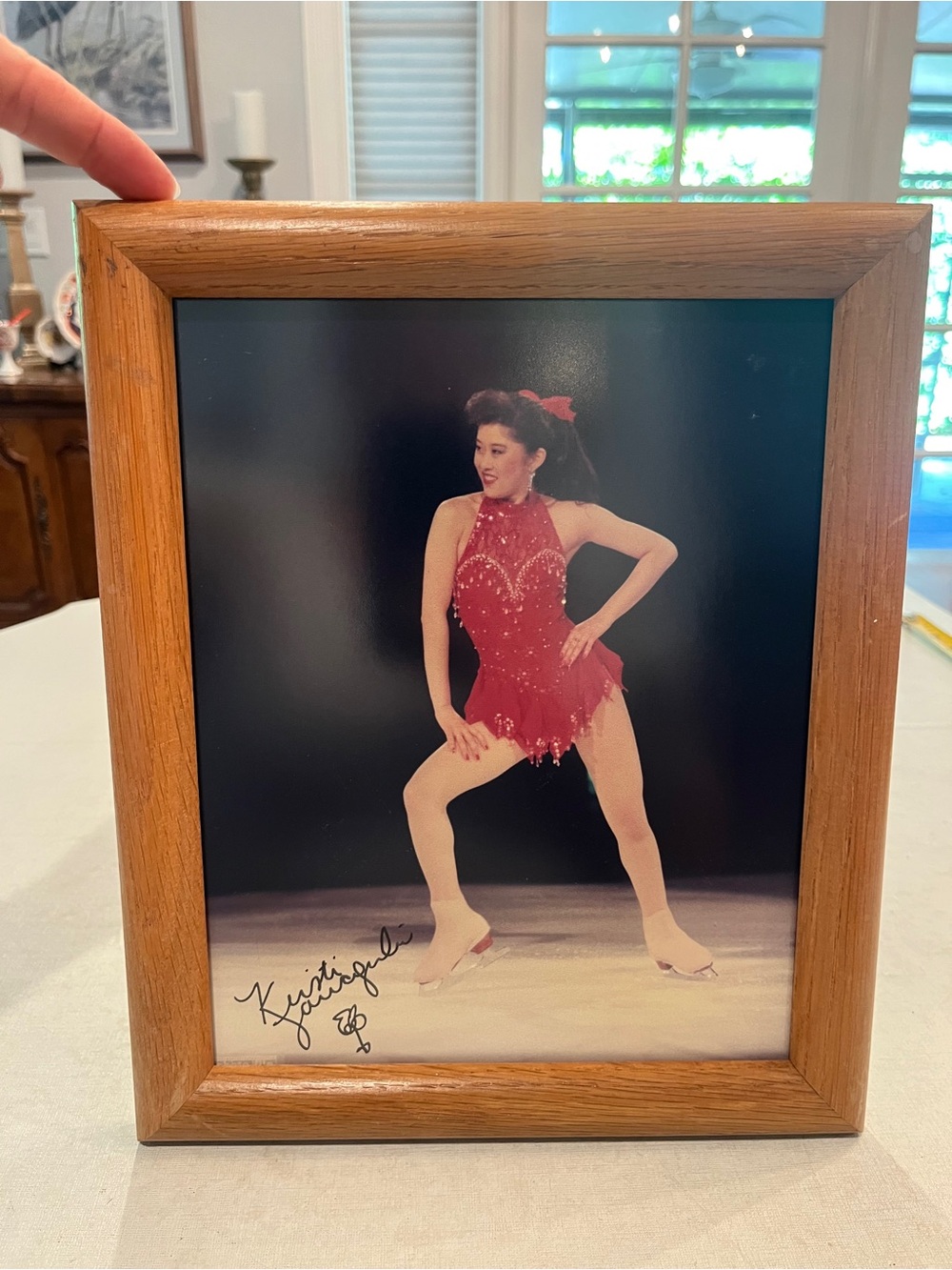 Vintage Kristi Yamaguchi autographed Photo. Framed. Collectible
